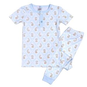 Baby Loren Bunny Pajama Short Sleeve Set 100% Pima Cotton